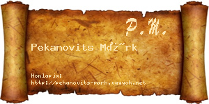 Pekanovits Márk névjegykártya